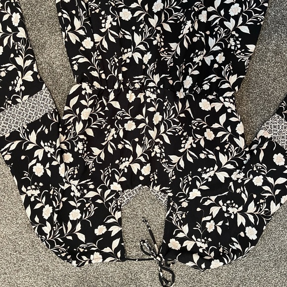 Midi dress | bohemian style bell sleeve dress | floral | small - Picture 5 of 6